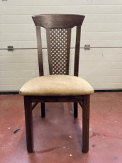 Houten eetkamerstoel (met stoffen zitting)